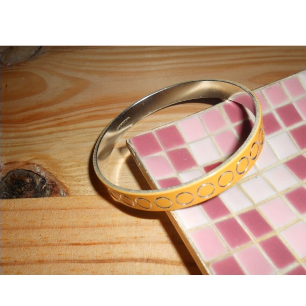 Yellow bracelet with silver circles, W Germany